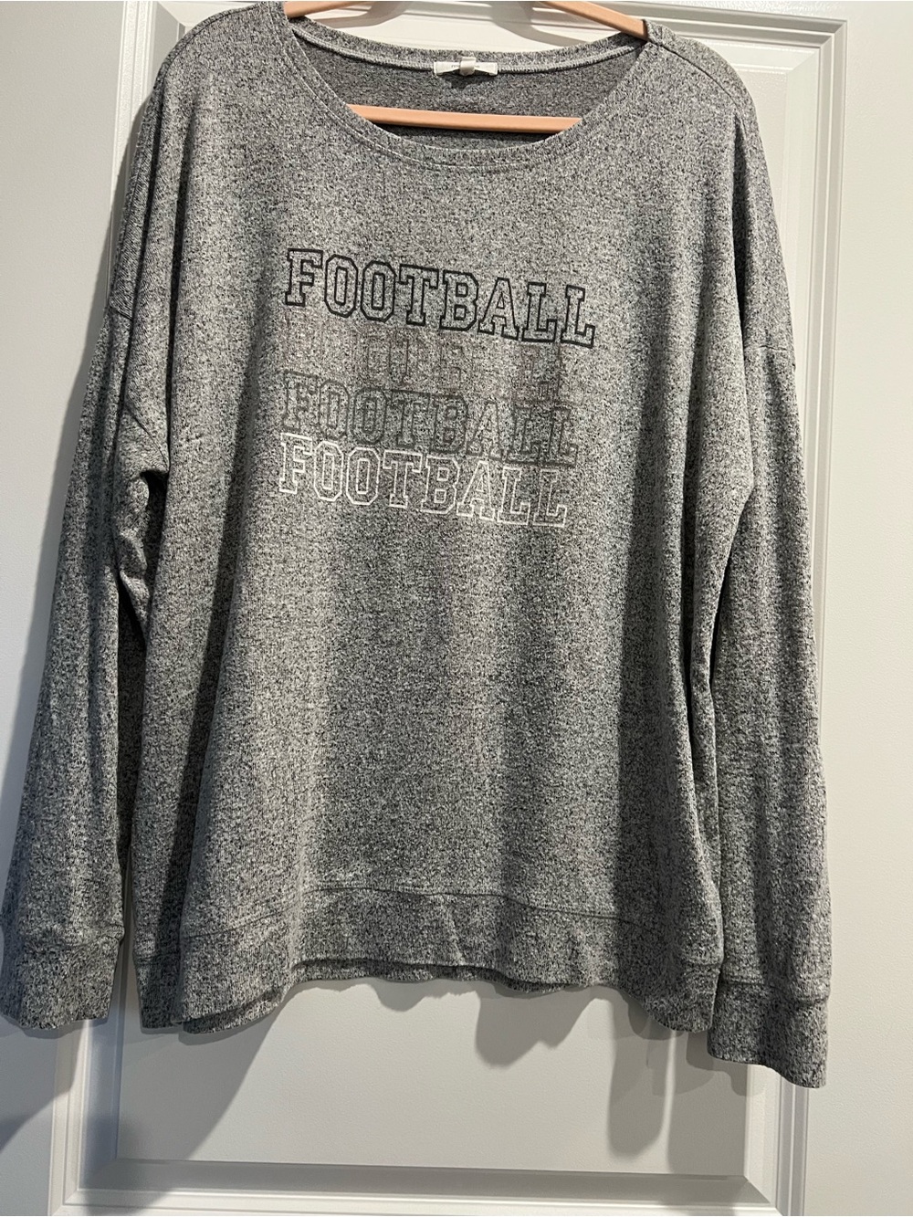 Maurices Gray Crewneck Top with 'FOOTBALL' Graphic